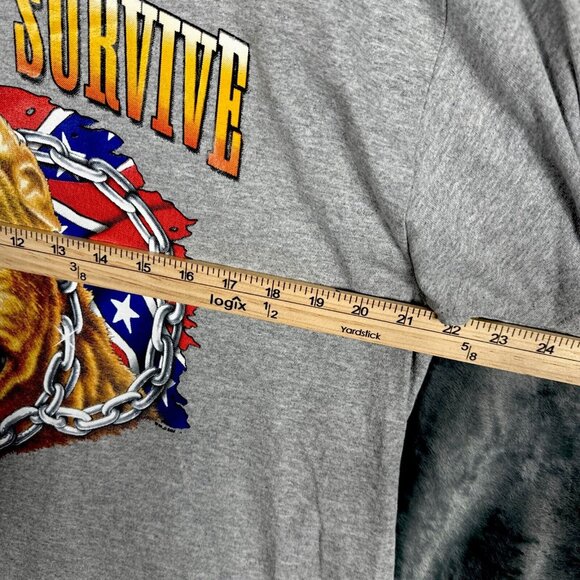 The Strong Survive Men’s T-shirt Gray American Pit Bull Patriotic Shirt - Picture 5 of 7